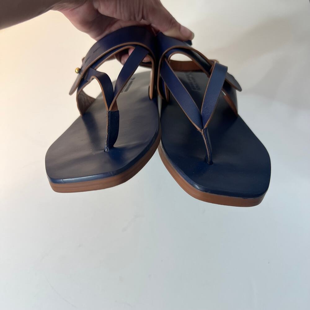 MERCEDES CASTILLO Adria Napa Thong Flat Sandals Blue 10 1/2 - Picture 4 of 8